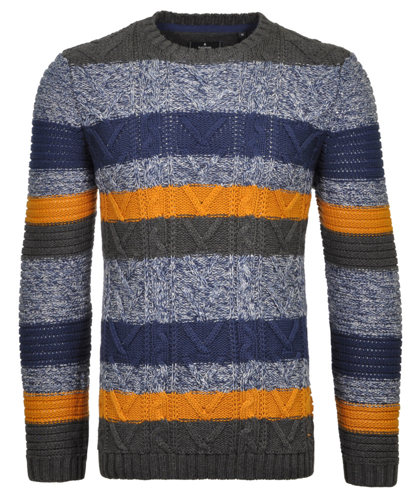 RAGMAN | Onlineshop | Knitted Sweater with stripes | Men's fashion online