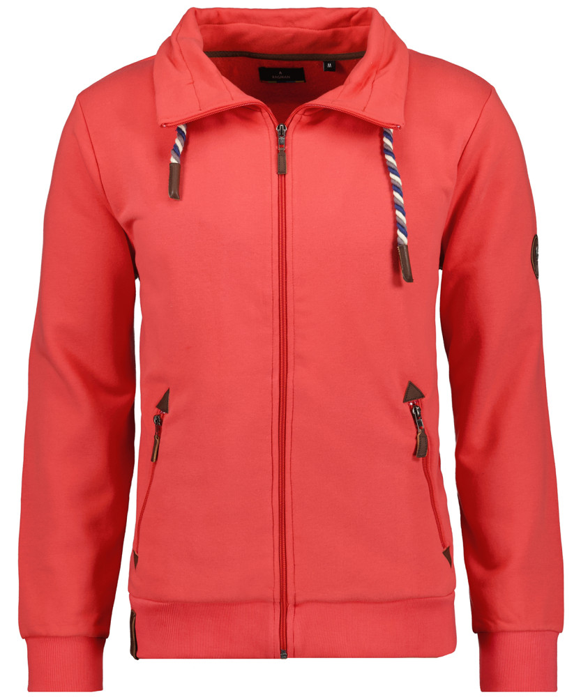 Sweat jacket with stand up collar