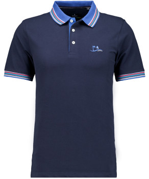 pique polo with accents