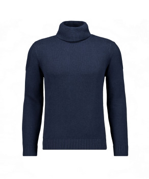 Knitted sweater with roll neck