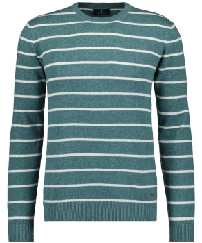 Knitted sweater with stripes, Cotton/linen