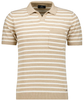 Knitted sweater short sleeve with stripesCotton/linen