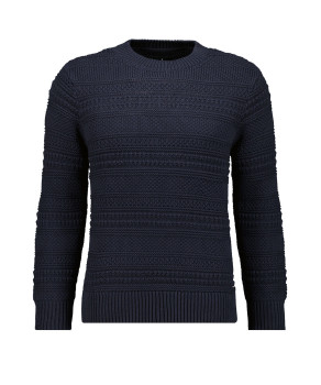 Sweater with round neck and structure knit