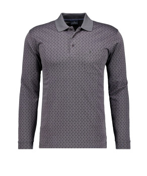 Softknit-Polo mit Alloverprint, Langarm