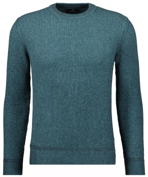 Sweater round bicolour, cotton/cashmere