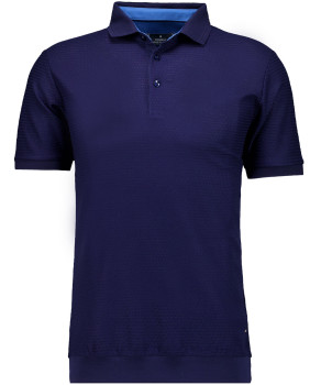 Polo with rib button, mercerized cotton