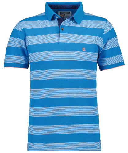 Piqué-Poloshirt gestreift Blau-794