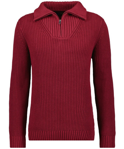 Knitted sweater with troyer collar 