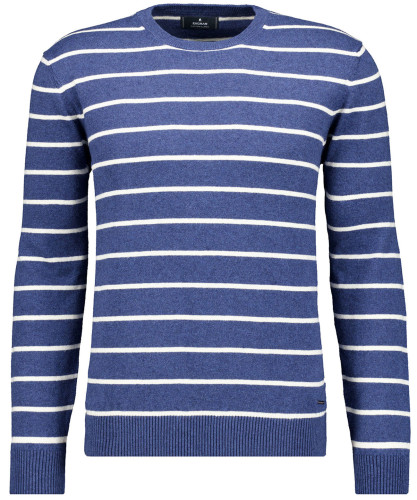 Knitted sweater with stripes, Cotton/linen Night