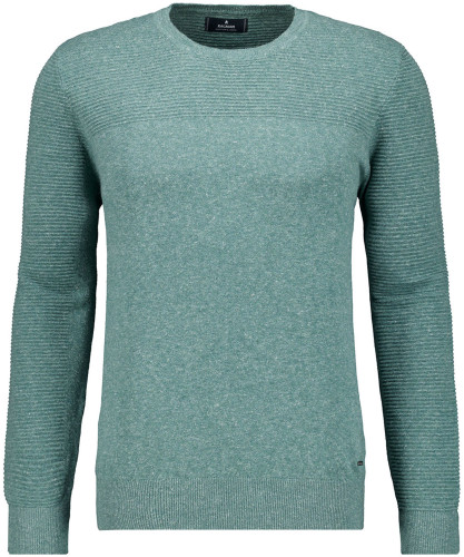 Knitted sweater solid, Cotton/linen Green-382