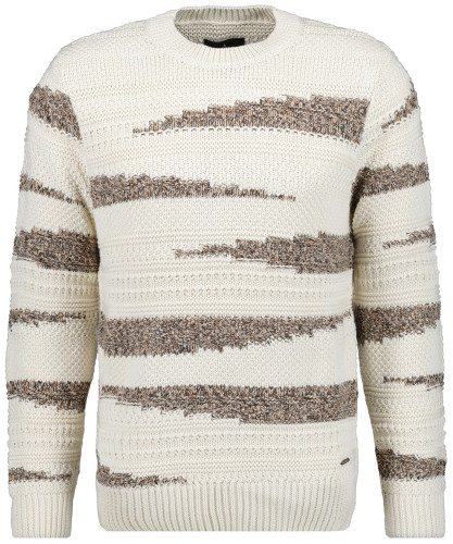 Jacquard-Strickpullover Ecru-003