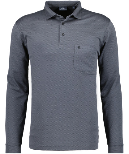 Poloshirt langarm, gemustert 