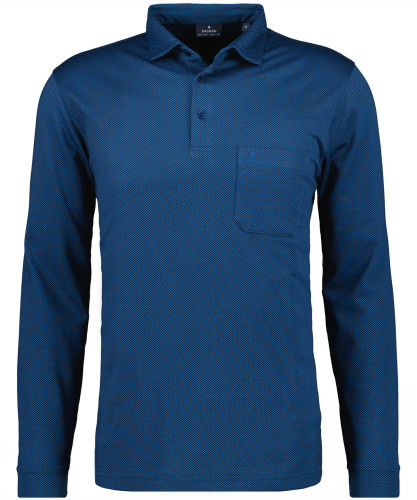 Poloshirt langarm, gemustert 