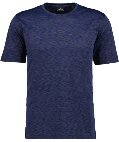Softknit-T-Shirt mit Rundhals und Flamm-Optik Blau