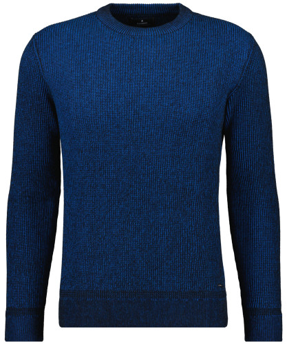 Sweater round bicolour, cotton/cashmere 