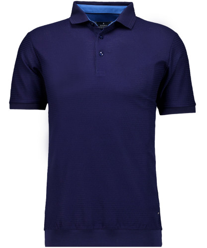 Polo with rib button, mercerized cotton Navy-070