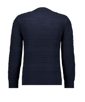 Sweater with round neck and structure knit