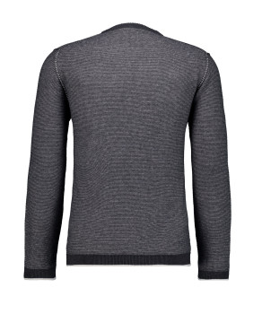 Sweater round bicolour, cotton/cashmere