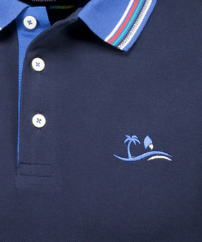 pique polo with accents