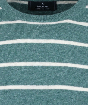 Knitted sweater with stripes, Cotton/linen