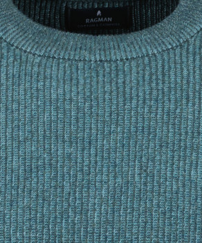 Sweater round bicolour, cotton/cashmere