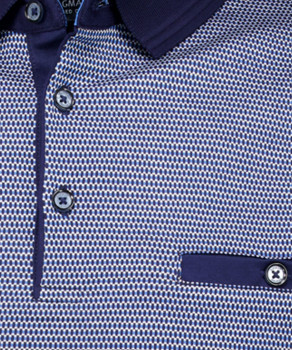 Polo tricolor, mercerized cotton